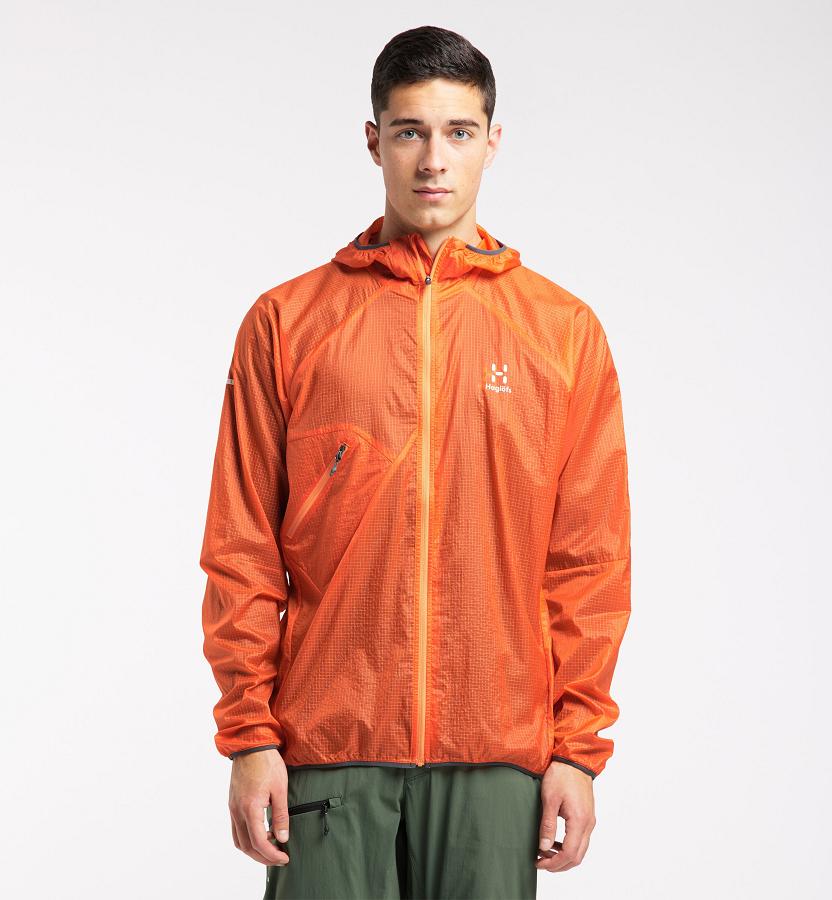 Haglöfs Mens L.I.M Shield Comp Windbreaker Orange New Zealand 18342AGNJ